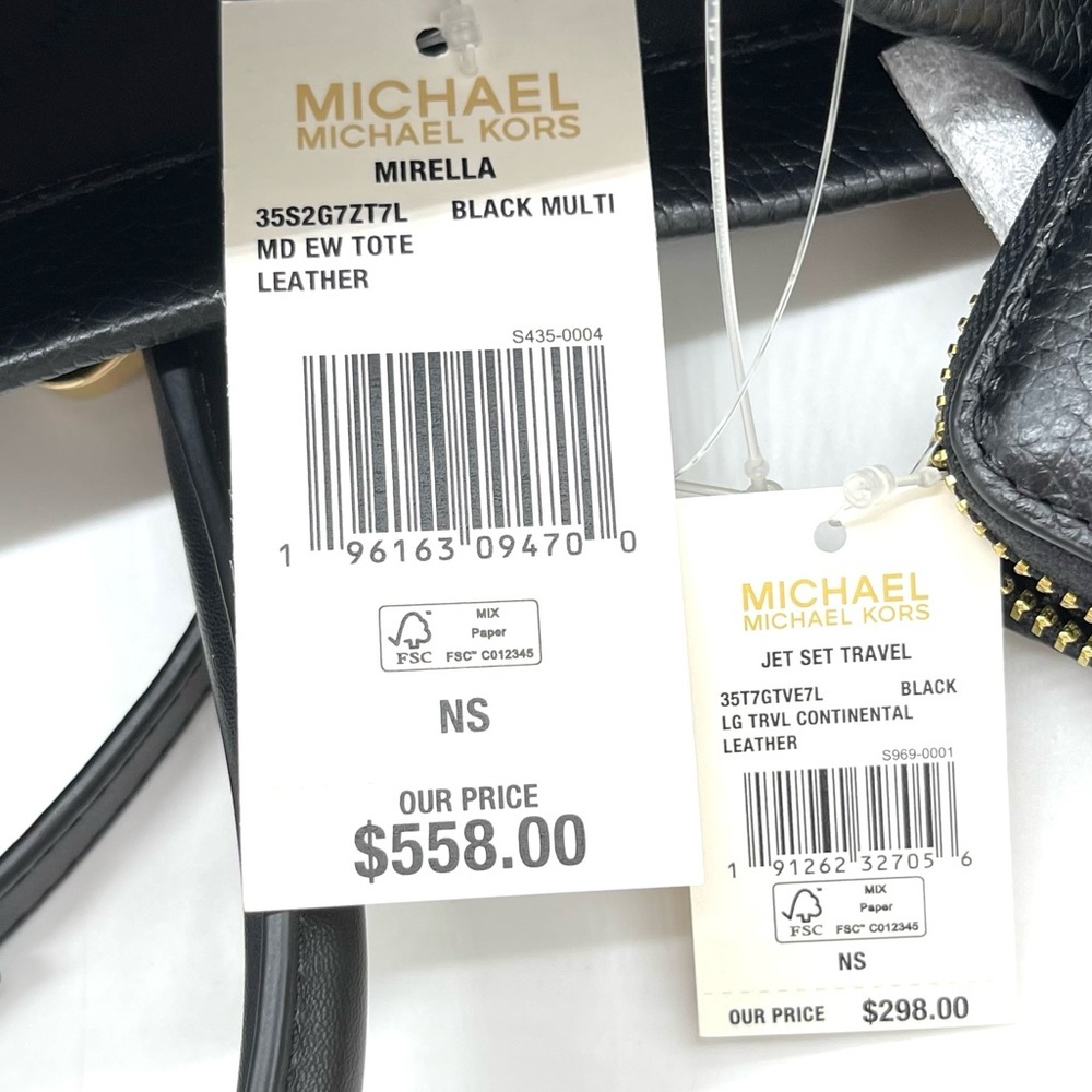Michael Kors Mirella Medium EW Tote Bag & Continental Wallet Wristlet Bl… - Picture 11 of 11